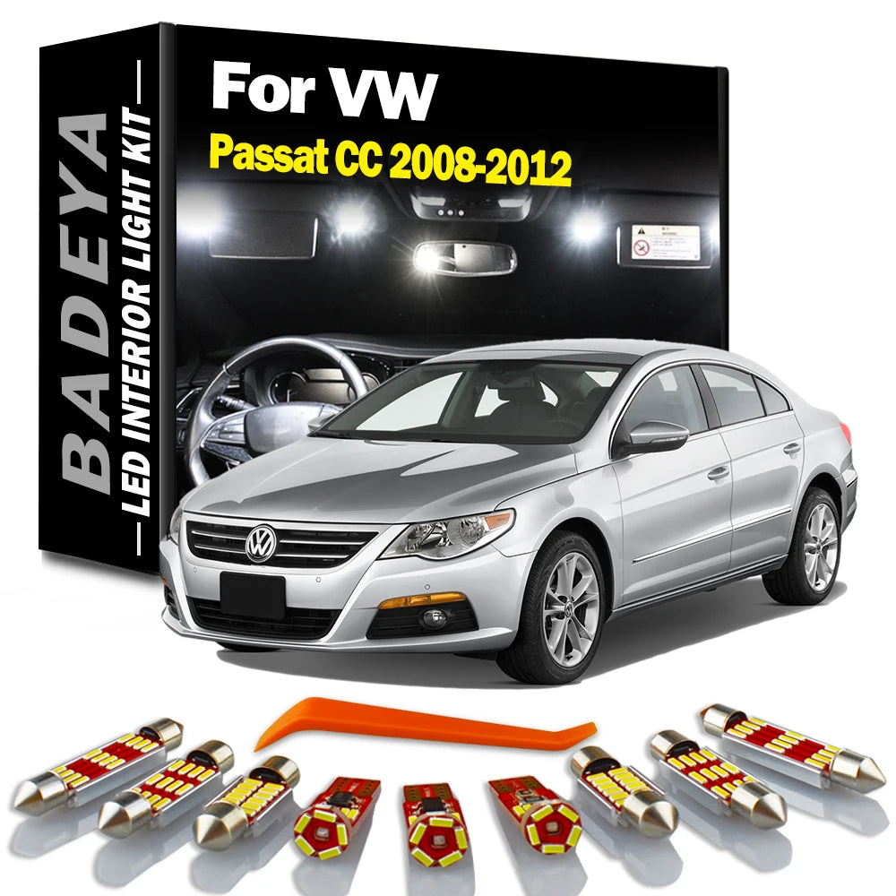 AutoGlowLED 13Pc LED Interior Light Kit for VW Passat CC 2008-2012