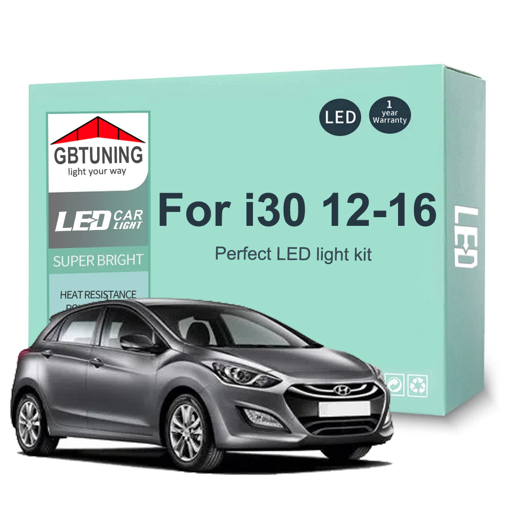 AutoGlowLED Canbus LED Interior Light Kit for Hyundai i30 GD 2012-2016, 12Pcs