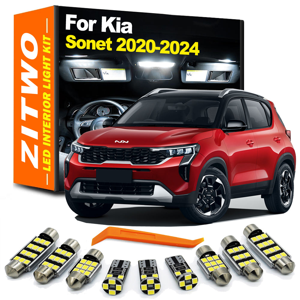 AutoGlowLED 8Pcs LED Interior Light Kit for Kia Sonet 2020-2024