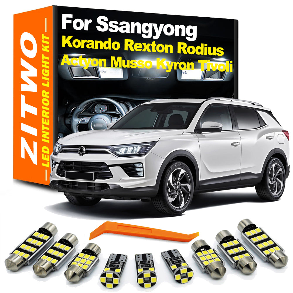 AutoGlowLED LED Interior Light Kit for Ssangyong Korando, Rexton, Kyron, Musso, Actyon, Tivoli, Rodius