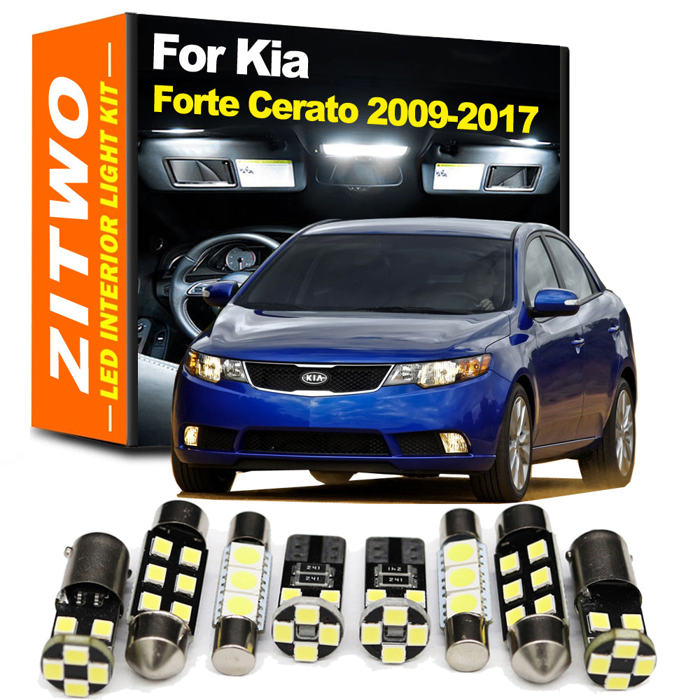AutoGlowLED 9Pcs LED Interior Light Kit for Kia Forte Cerato 2009-2017