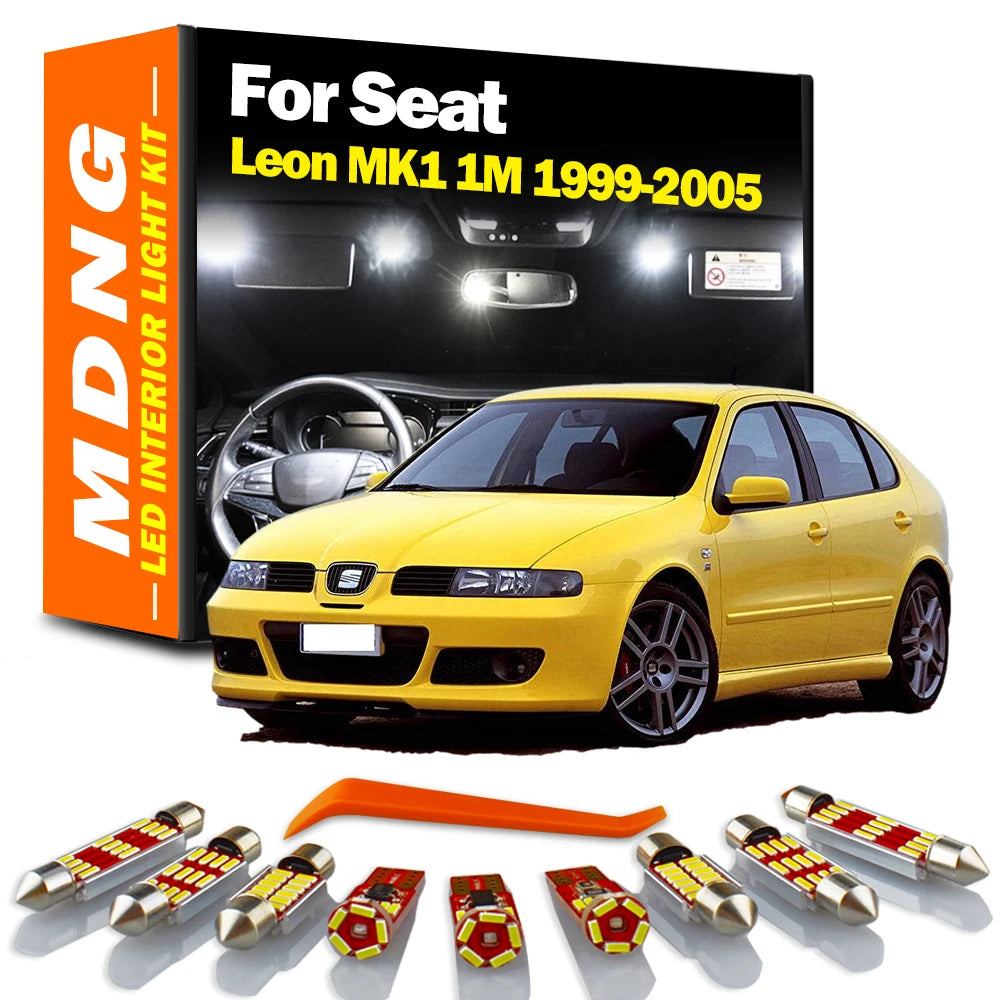 AutoGlowLED 14Pc LED Interior Light Kit for Seat Leon MK1 1M 1999-2005