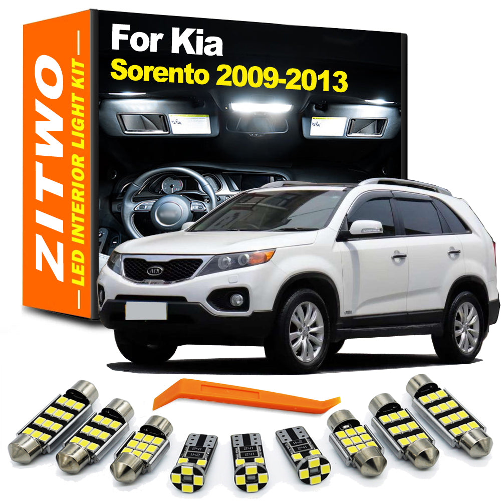 AutoGlowLED 9Pcs LED Interior Bulb Kit for Kia Sorento XM 2009-2013