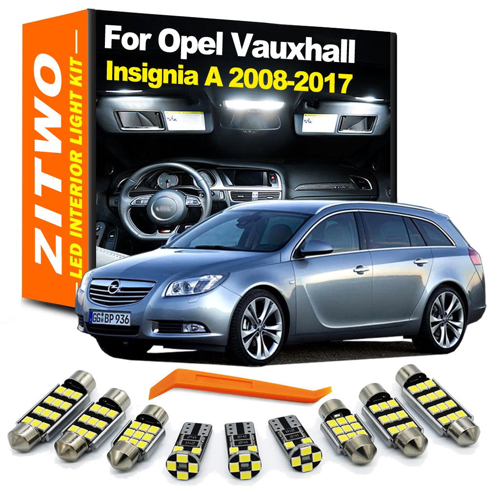 AutoGlowLED 18-Piece LED Interior Light Kit for Opel Vauxhall Insignia A 2008-2017