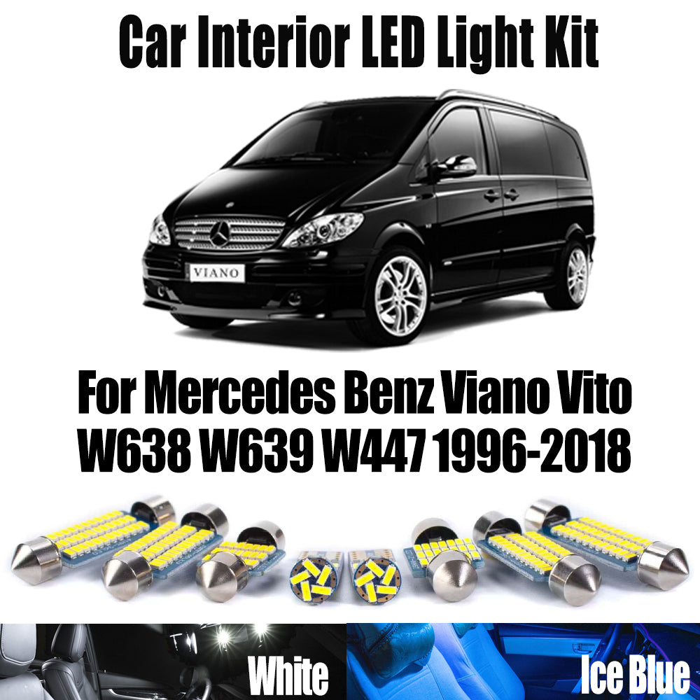 AutoGlowLED Canbus LED Interior Light Kit for Mercedes Benz Viano Vito W638 W639 W447 1996-2018