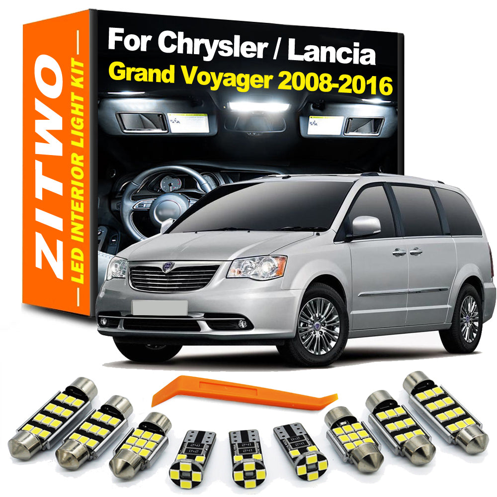 AutoGlowLED 16Pcs LED Interior Light Kit for Chrysler Lancia Grand Voyager 2008-2016
