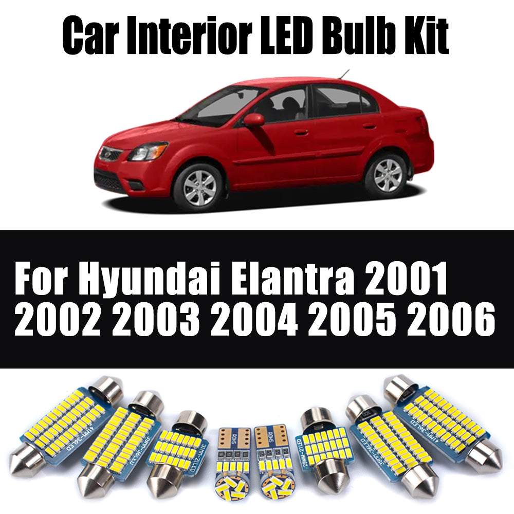 AutoGlowLED 10Pcs Canbus LED Interior Light Kit for Hyundai Elantra 2001-2006