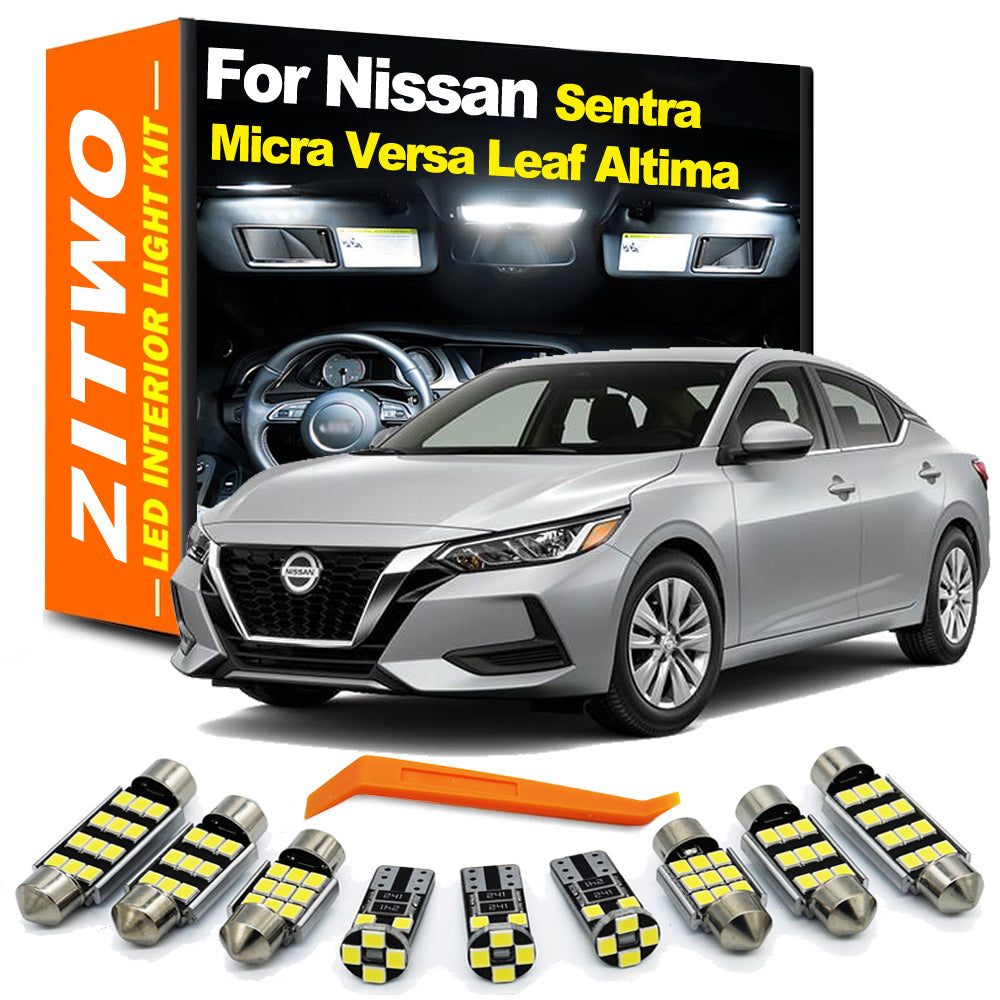 AutoGlowLED LED Interior Light Kit for Nissan Versa Sentra Leaf Note Altima Micra 1993-2024
