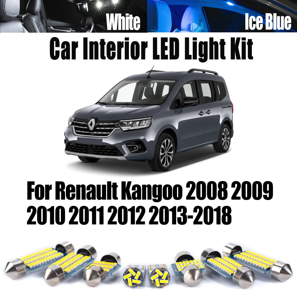 AutoGlowLED 11Pc LED Interior Light Kit for Renault Kangoo 2008-2018 Canbus