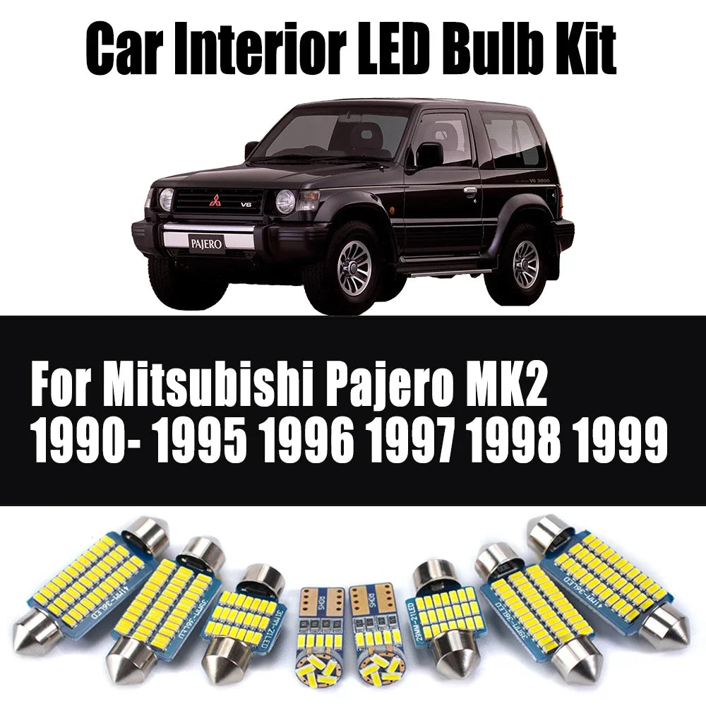 AutoGlowLED 13Pcs Canbus LED Interior Light Kit for Mitsubishi Pajero MK2 1990-1999