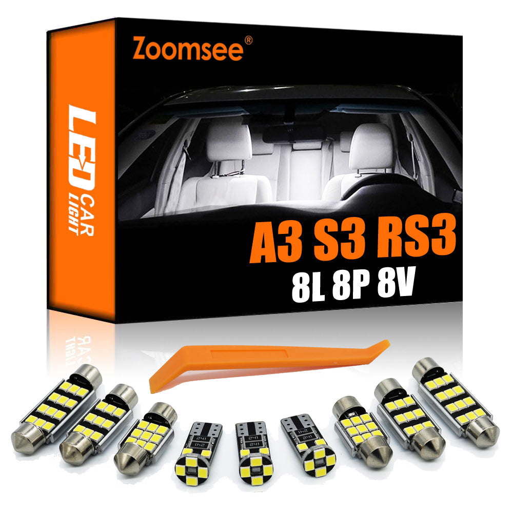 AutoGlowLED Canbus LED Interior Light Kit for Audi A3 S3 RS3 8L 8P 8V