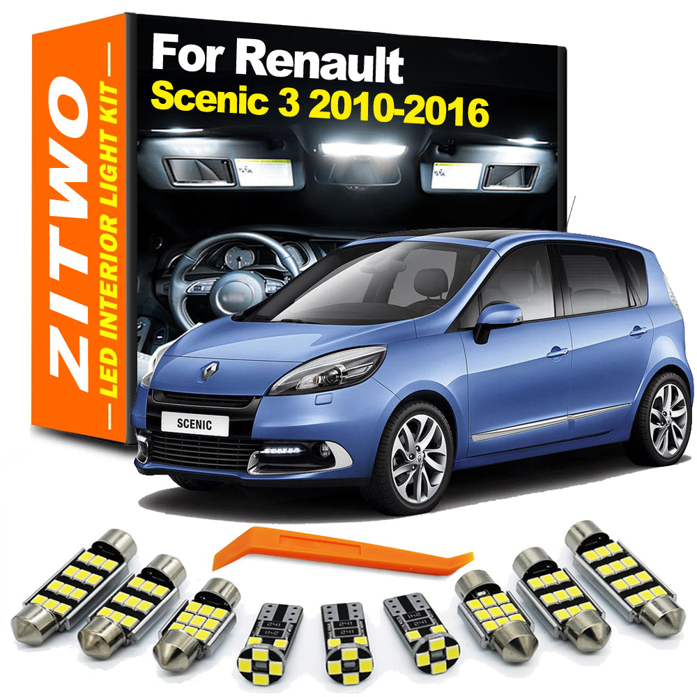 AutoGlowLED 21Pcs LED Interior Light Kit for Renault Scenic Grand Scenic 3 MK3 2010-2016