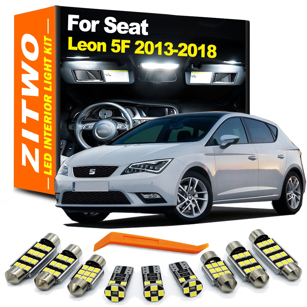 AutoGlowLED 14Pcs LED Interior Light Kit for Seat Leon MK3 5F 2013-2018