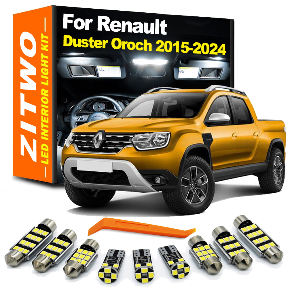 AutoGlowLED 9Pcs LED Interior Light Kit for Renault Duster Oroch 2015-2024
