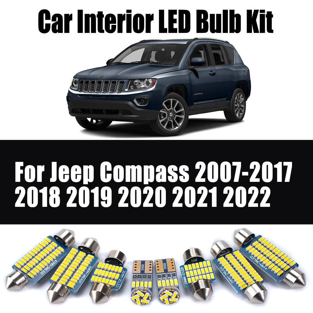 AutoGlowLED Canbus LED Interior Light Kit for Jeep Compass 2007-2022