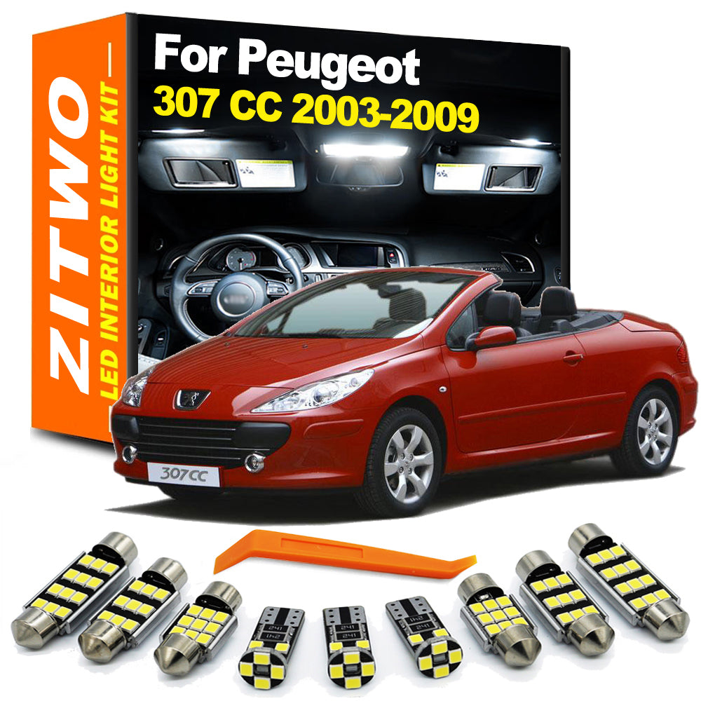 AutoGlowLED 14-Piece LED Interior Light Kit for Peugeot 307 CC 2003-2009