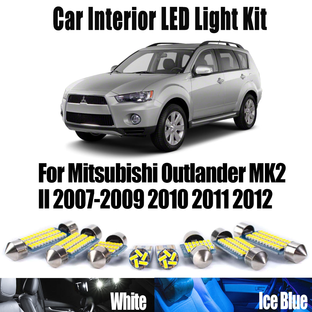 AutoGlowLED 11Pc Canbus LED Interior Light Kit for Mitsubishi Outlander MK2 II 2007-2012