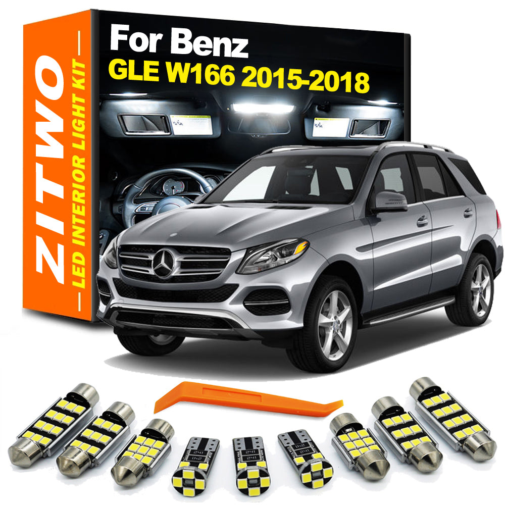 AutoGlowLED 18Pcs LED Interior Light Kit for Mercedes GLE W166 2015-2018