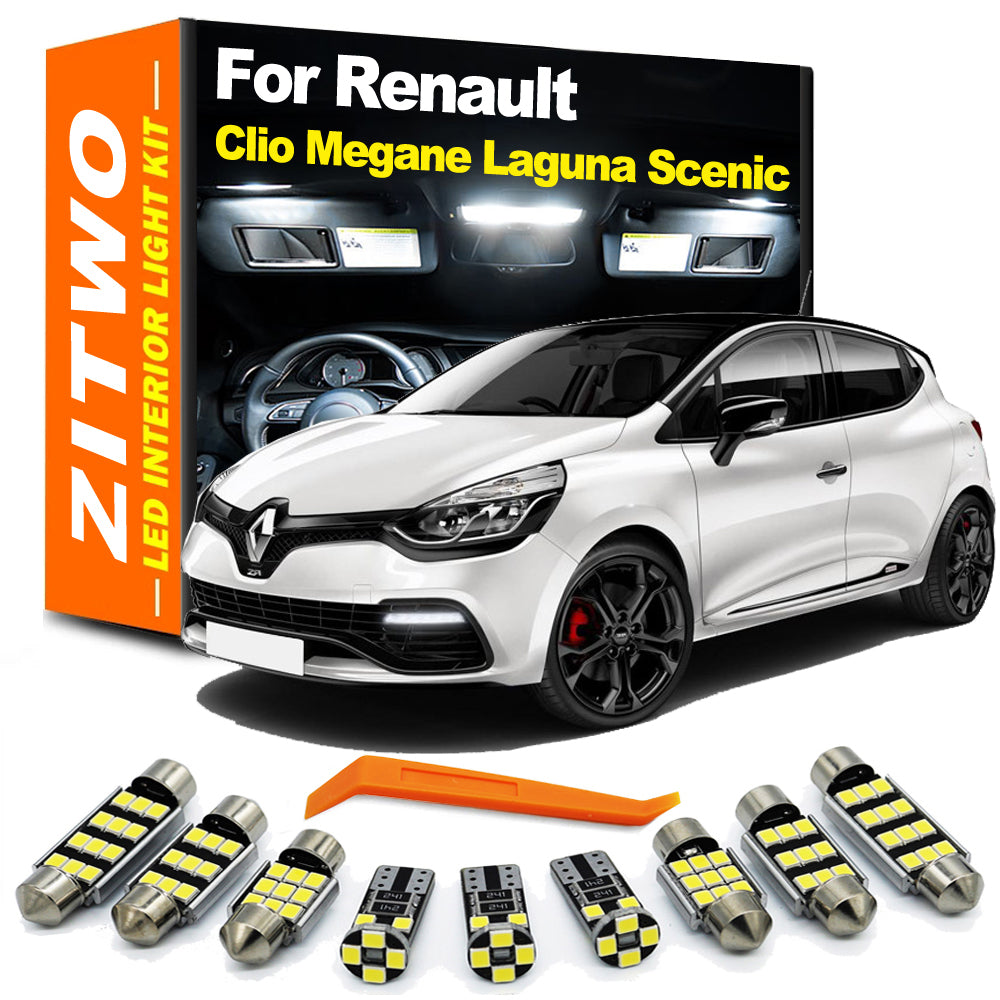 AutoGlowLED LED Interior Dome Map Reading Light Kit for Renault Clio Megane Laguna 1-5