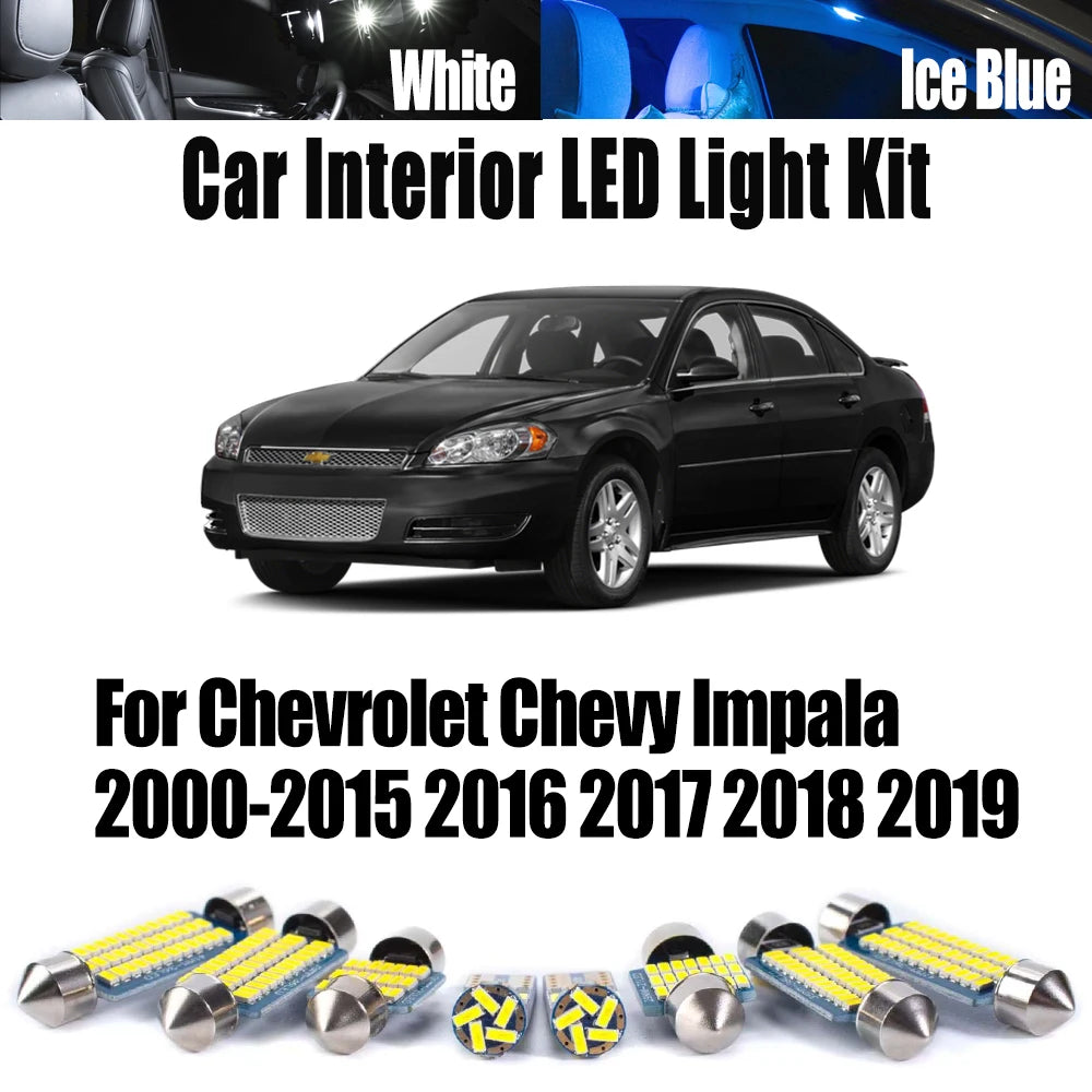 AutoGlowLED LED Interior Light Kit for Chevy Impala 2000-2019 Canbus