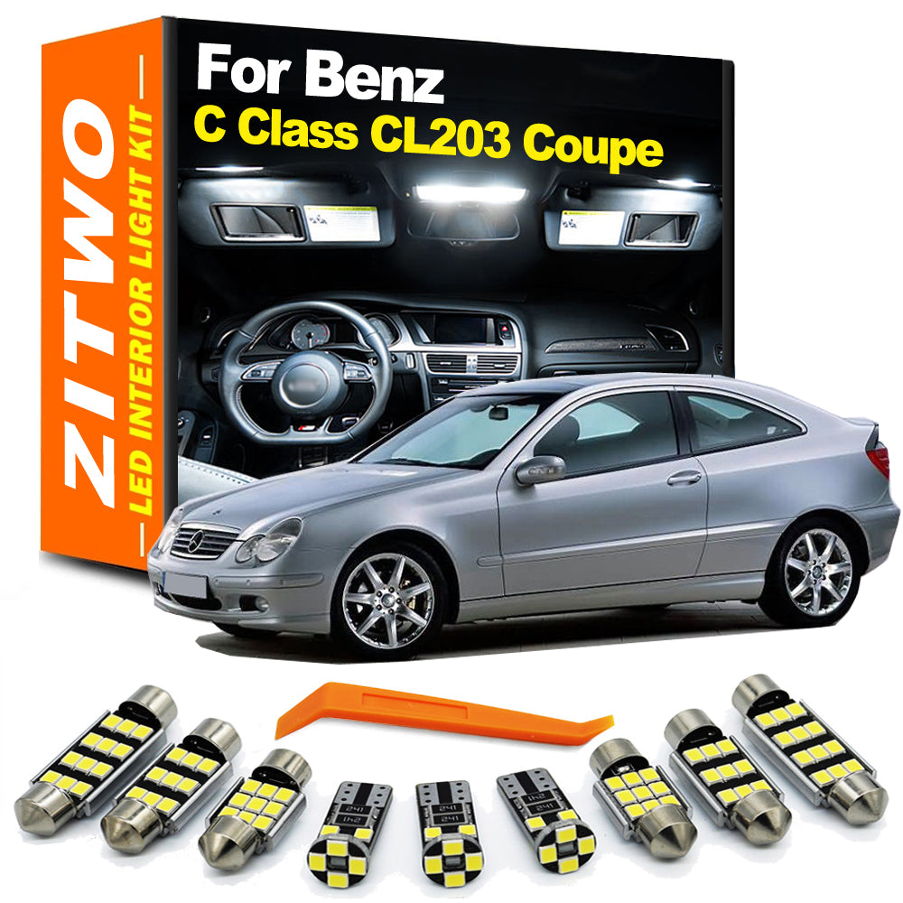 AutoGlowLED 16Pcs Canbus LED Interior Light Kit for Mercedes Benz C Class Coupe CL203 2001-2008