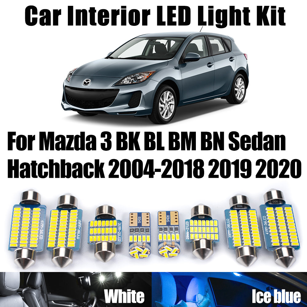 AutoGlowLED Canbus LED Interior Dome Map Trunk Light Kit for Mazda 3 BK BL BM BN 2004-2020