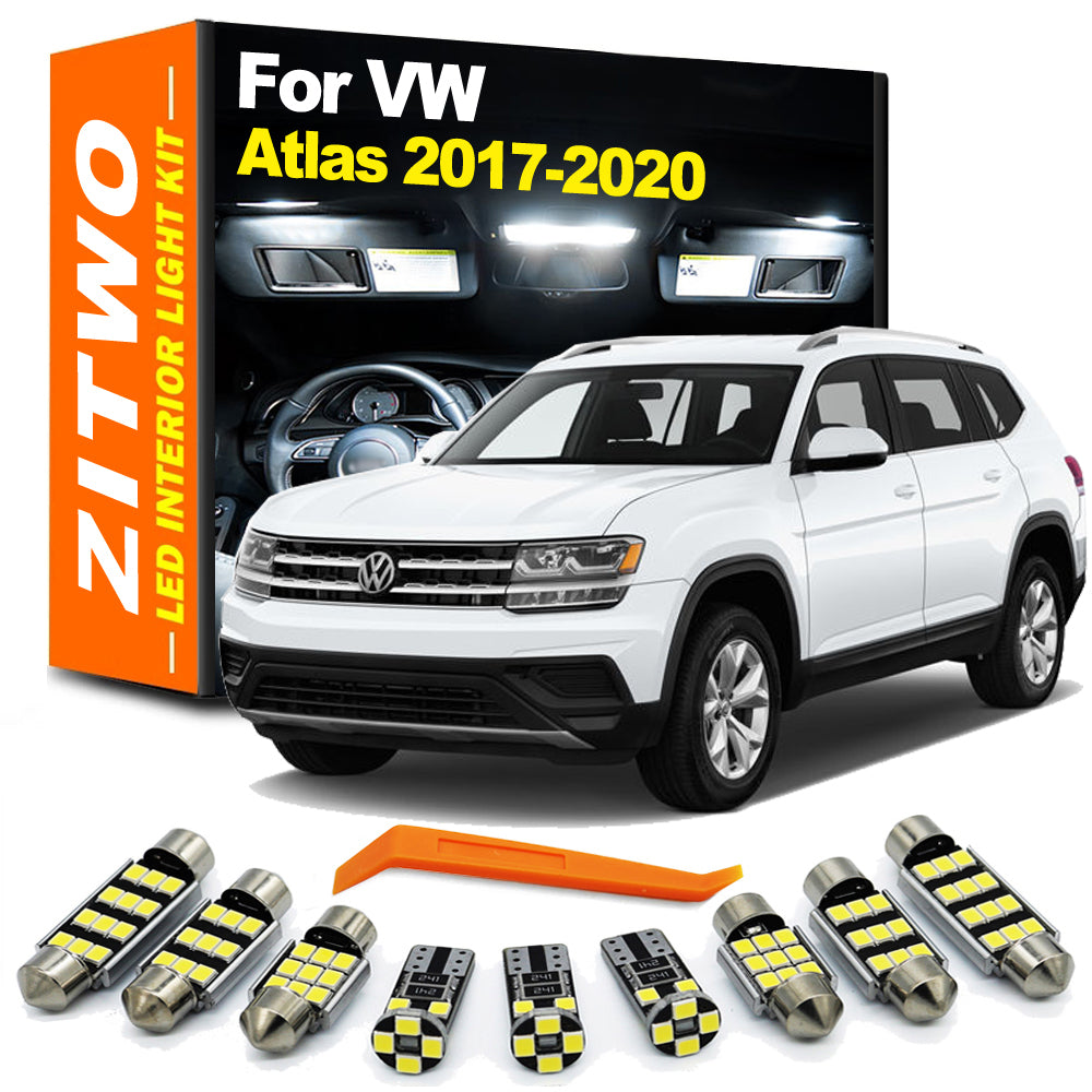 AutoGlowLED Canbus LED Interior Light Kit for VW Atlas 2017-2020 Dome Map Trunk