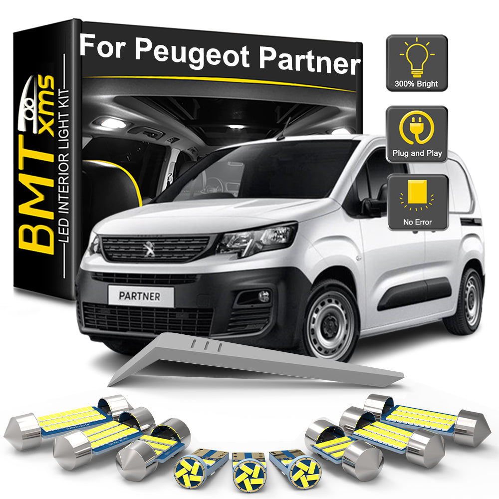 AutoGlowLED LED Interior Light Kit for Peugeot Partner MK1 MK2 MK3 1996-2022