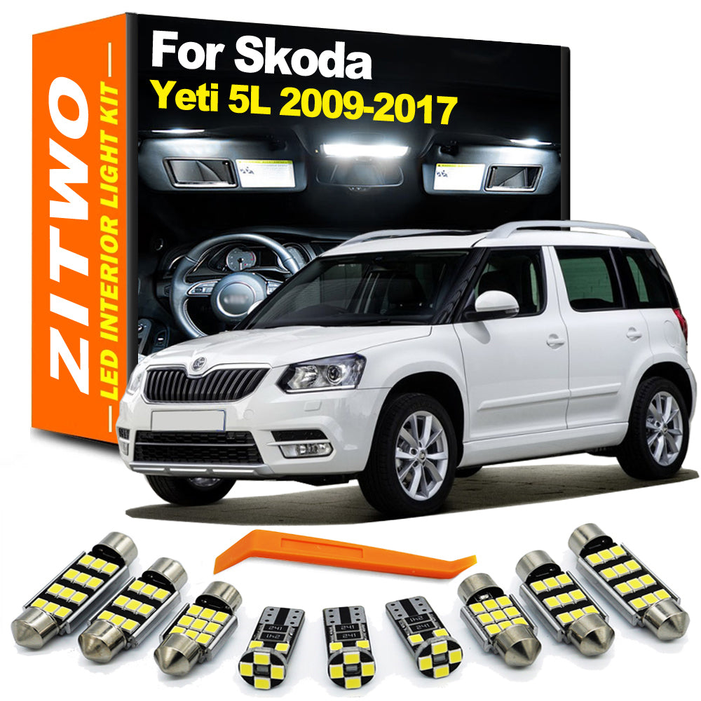 AutoGlowLED 13-Piece LED Interior Light Kit for Skoda Yeti 2009-2017