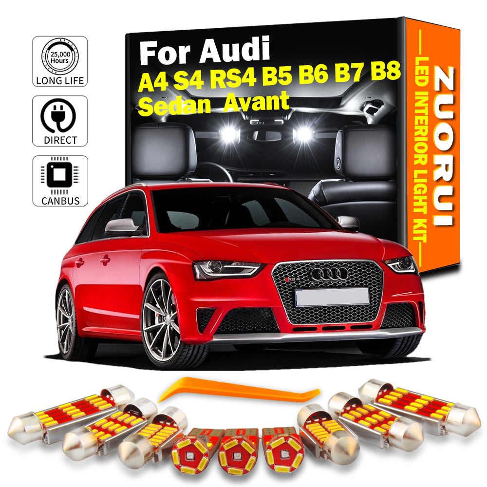 AutoGlowLED Canbus LED Interior Light Kit for Audi A4 S4 RS4 B5 B6 B7 B8