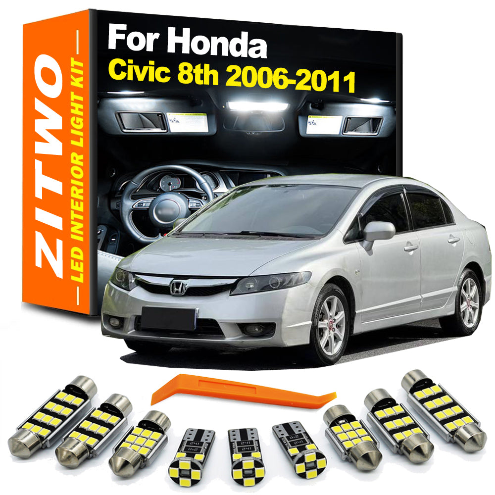AutoGlowLED 11Pcs LED Interior Light Kit for Honda Civic 8th Gen 2006-2011