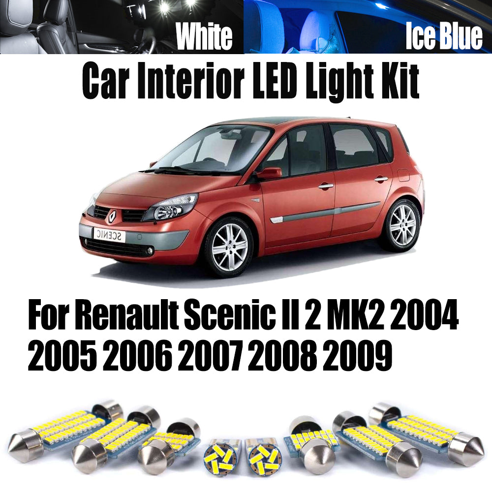 AutoGlowLED 16Pc Canbus LED Interior Light Kit for Renault Scenic II MK2 2004-2009