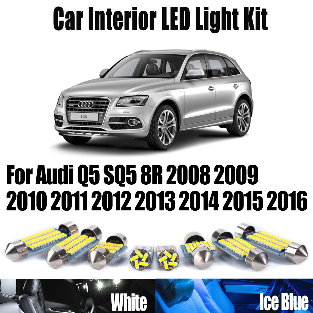 AutoGlowLED 25Pcs Canbus LED Interior Light Kit for Audi Q5 SQ5 8R 2008-2016