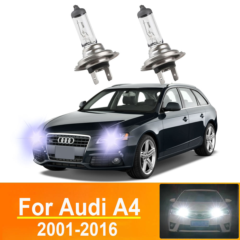 AutoGlowLED H7 Halogen Headlight Bulb 2PCS Canbus for Audi A4 2001-2016