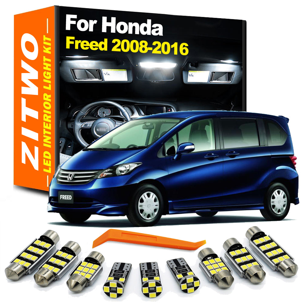 AutoGlowLED 12Pcs LED Interior Dome Map Light Kit for Honda Freed 2008-2016 License Plate