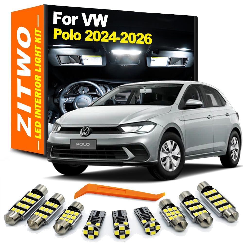 AutoGlowLED 10Pcs Interior LED Light Kit for VW Polo 2024-2026