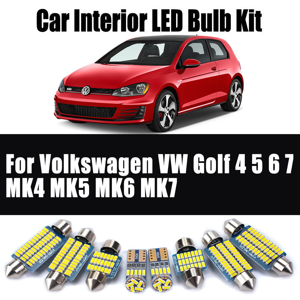 AutoGlowLED VW Golf MK4-MK7 LED Interior Light Kit Canbus No Error