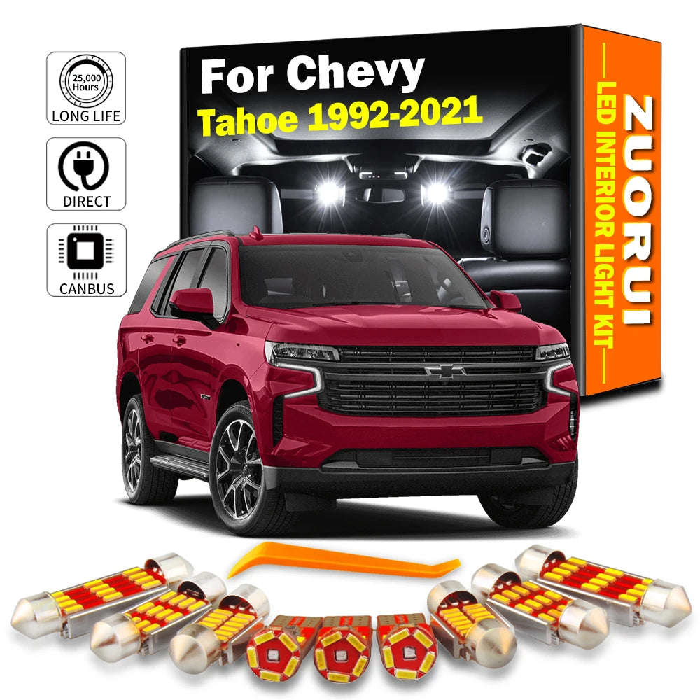 AutoGlowLED Canbus LED Interior Light Kit for Chevy Tahoe 1992-2021
