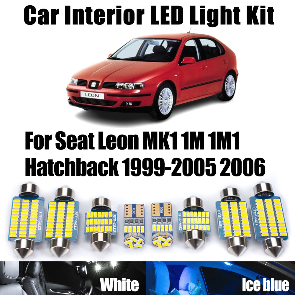 AutoGlowLED 13Pc Canbus LED Interior Light Kit for Seat Leon MK1 1M 1999-2006