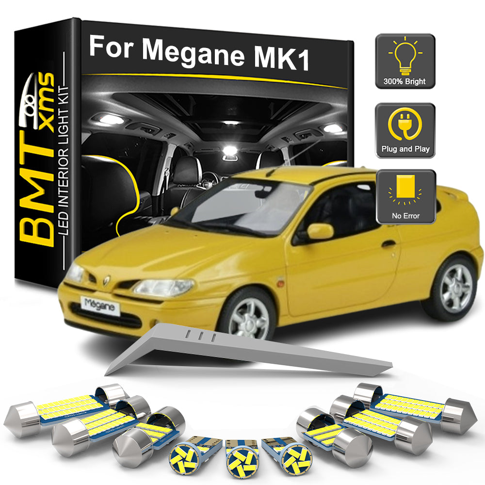 AutoGlowLED 11Pcs LED Interior Light Kit for Renault Megane MK1 1995-2003