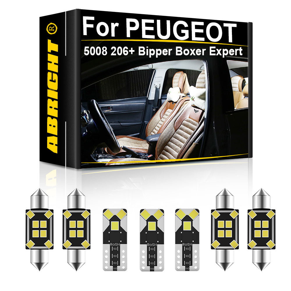 AutoGlowLED Canbus LED Interior Light Kit for PEUGEOT 5008 206+ Bipper Boxer Expert