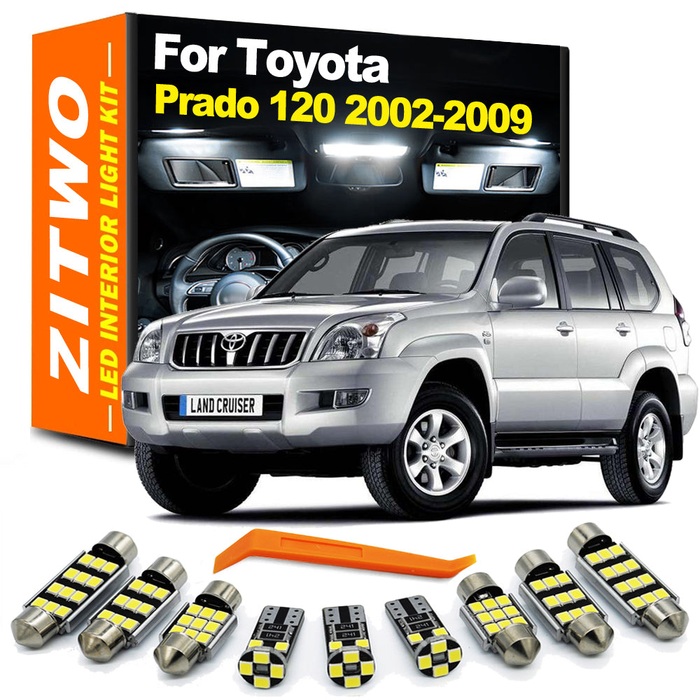AutoGlowLED 17Pcs LED Interior Light Kit for Toyota Prado 120 LC120 2002-2009