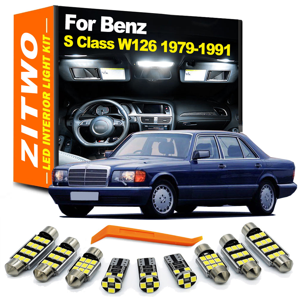 AutoGlowLED 16Pcs LED Interior Light Kit for Mercedes Benz S Class W126 1979-1991