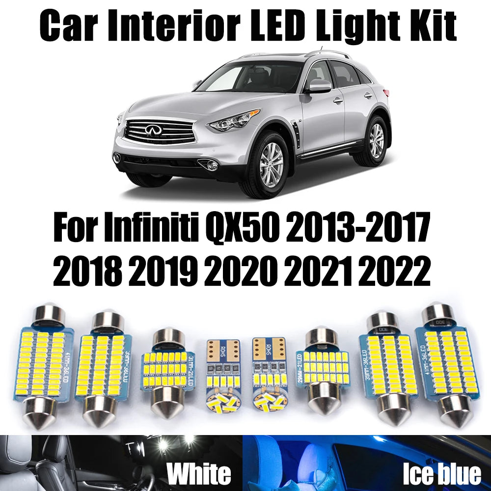 AutoGlowLED LED Interior Light Kit for Infiniti QX50 2013-2022 Canbus
