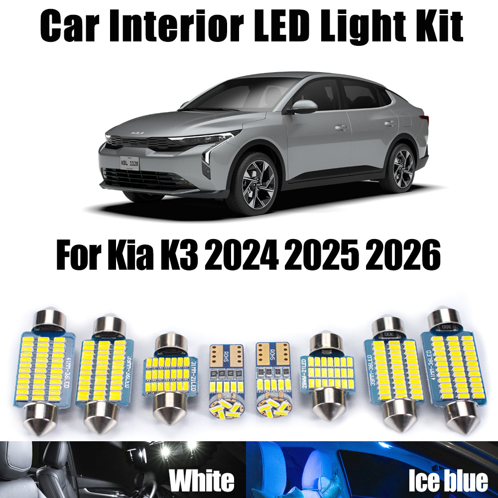 AutoGlowLED 10Pcs Canbus Error Free LED Interior Light Kit for Kia K3 2024-2026