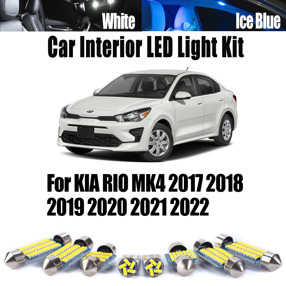 AutoGlowLED 12Pc Canbus Error Free LED Interior Light Kit for KIA RIO MK4 2017-2022