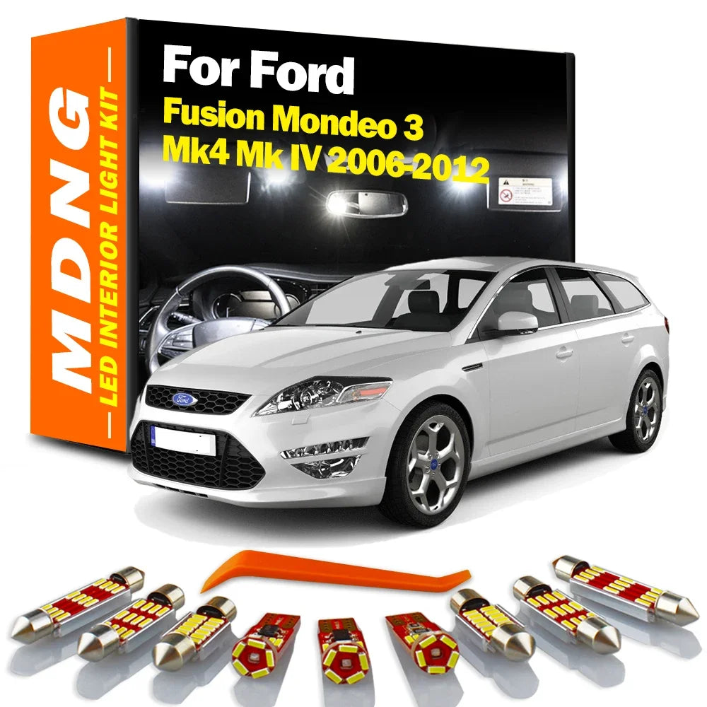 AutoGlowLED Canbus LED Interior Dome Light Kit for Ford Fusion Mondeo Mk4 2006-2012