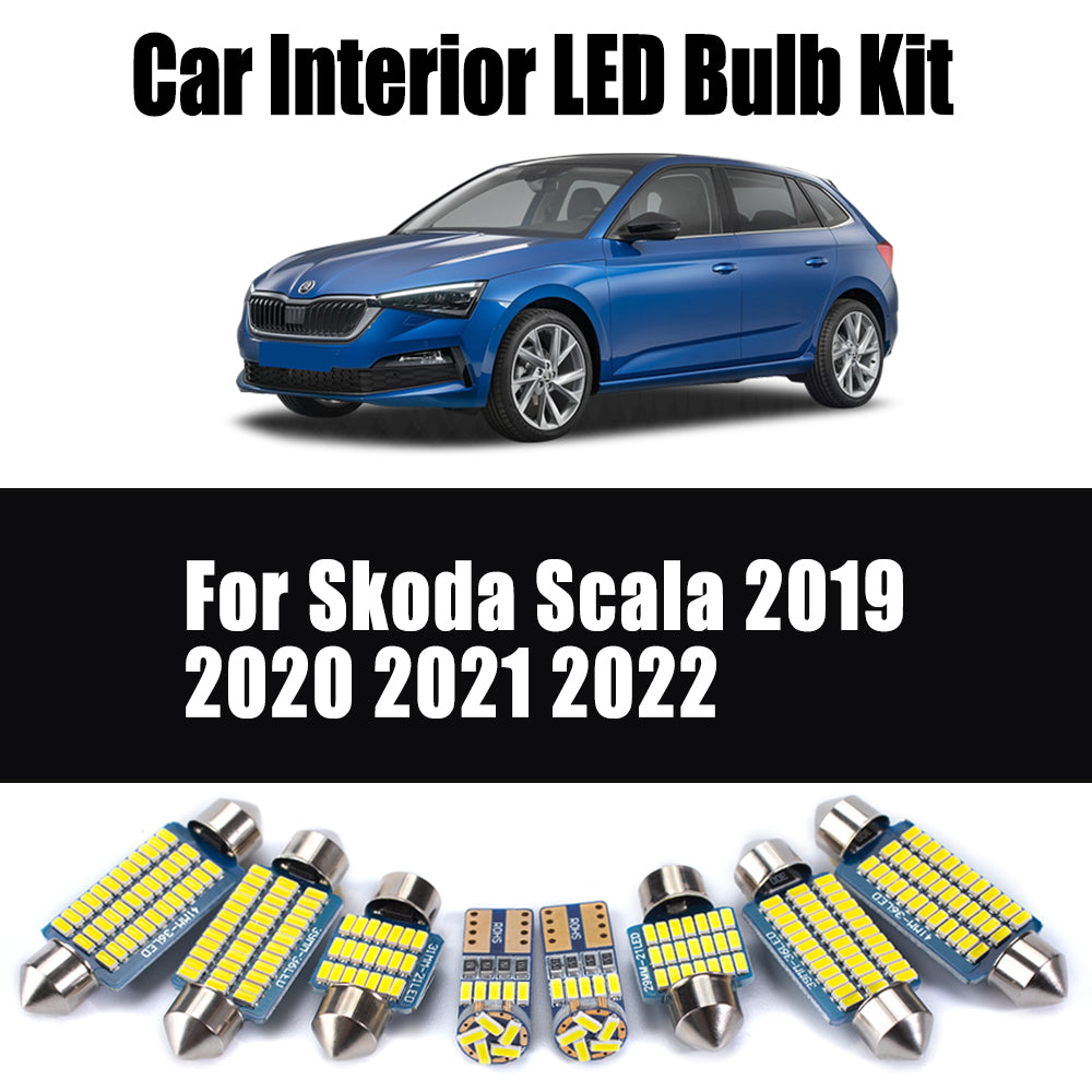 AutoGlowLED 11Pc LED Interior Light Kit for Skoda Scala 2019-2022 Canbus