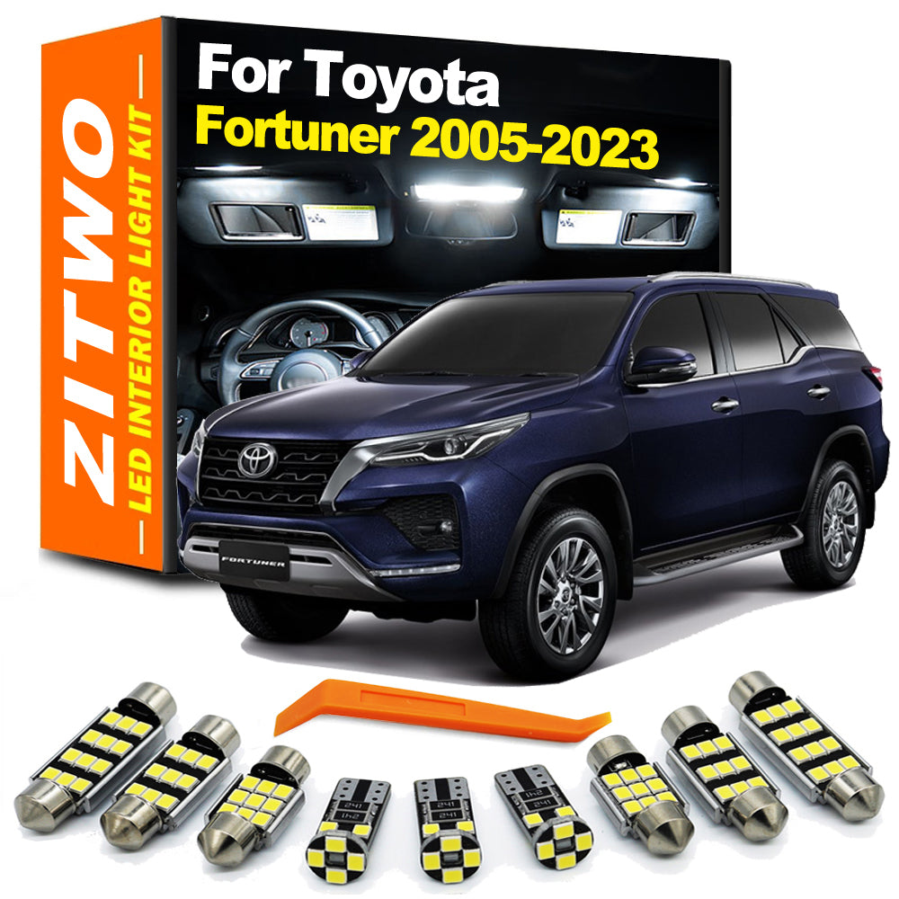 AutoGlowLED LED Interior Light Kit for Toyota Fortuner 2005-2023 License Plate Bulbs