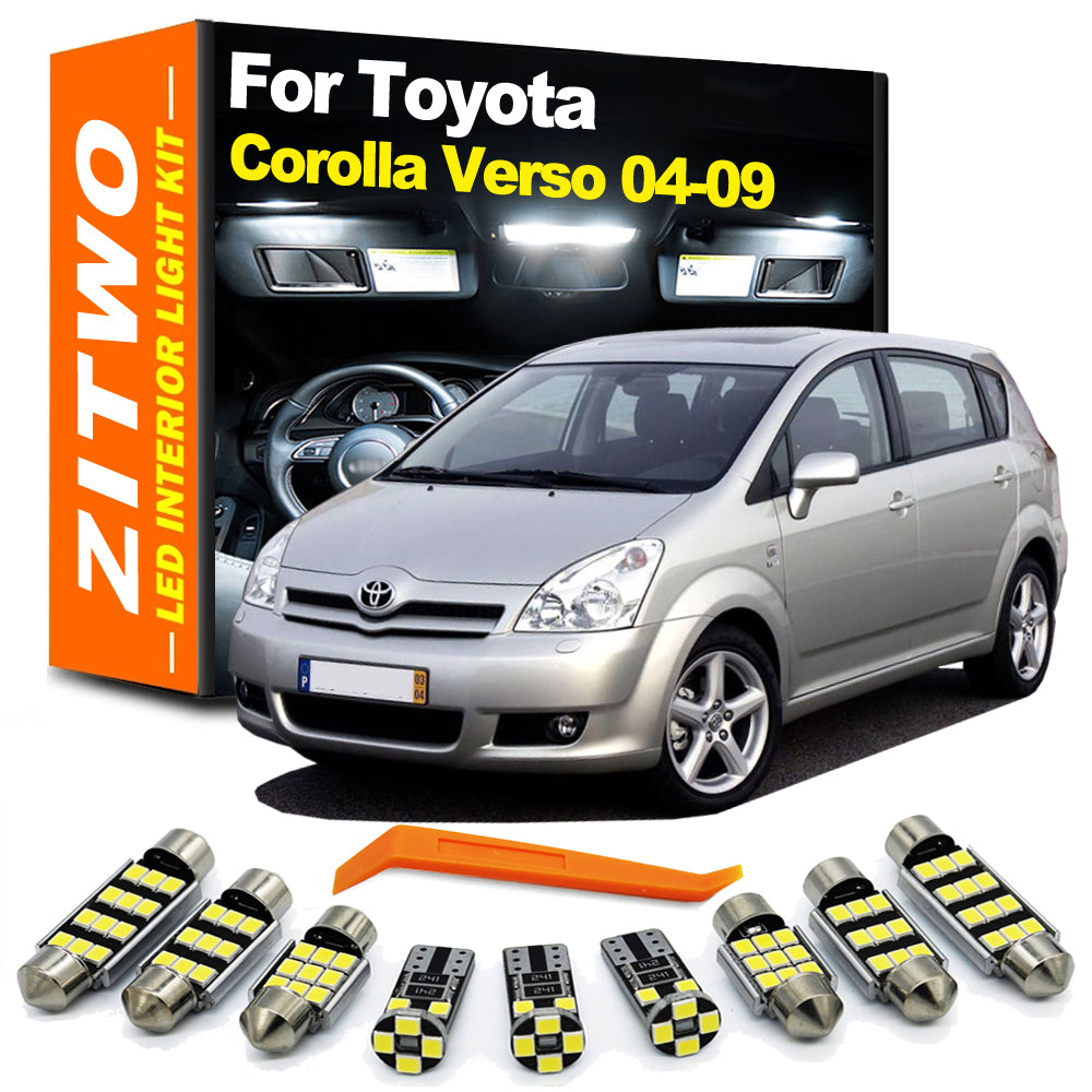 AutoGlowLED 14PC LED Interior Light Kit for Toyota Corolla Verso 2004-2009